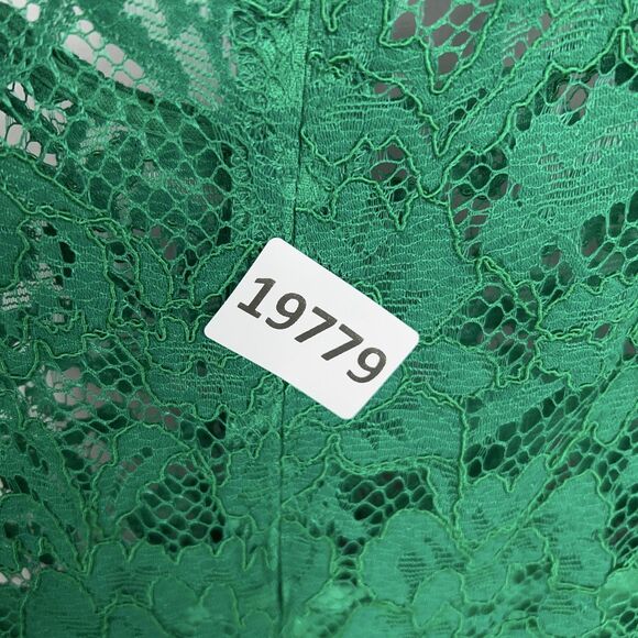 Ralph Lauren Dress Womens 14 Green Lace Flutter Sleeve Party Floral Romantic LRL - Picture 14 of 14